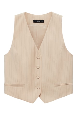 Gilet met Streepmotief - Beige