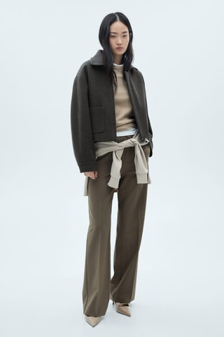 Veste crop poches - Gris