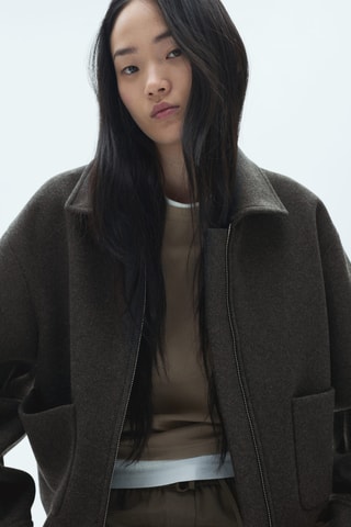Veste crop poches - Gris