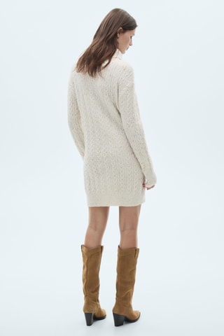 Robe maille col roulé - Ecru