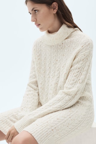 Robe maille col roulé - Ecru