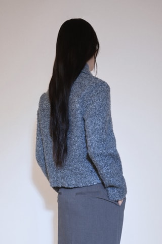 Veste tissu bouclette poches - Gris