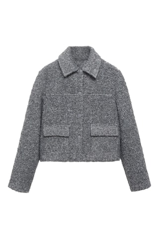 Veste tissu bouclette poches - Gris