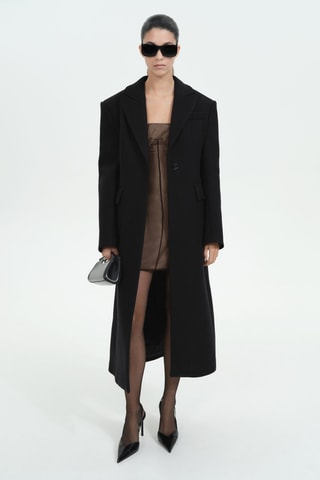 Manteau en laine structuré - Noir