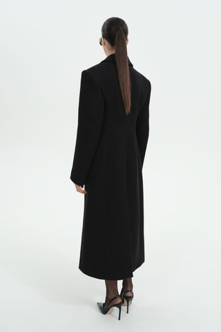 Manteau en laine structuré - Noir