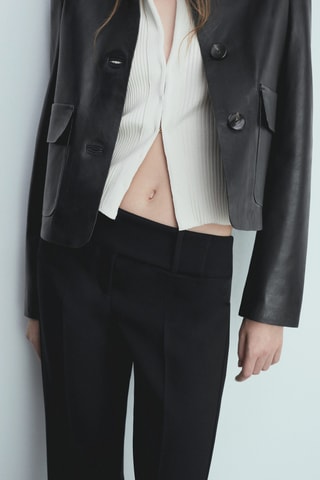 Pantalon évasé taille base - Noir