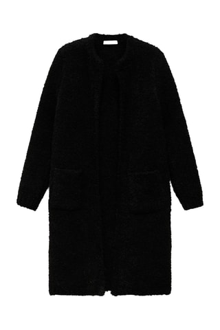 Manteau maille bouclette - Noir