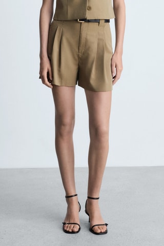 Bermuda tailleur pinces - Kaki