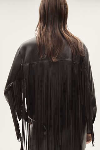 Surchemise franges similicuir - Marron