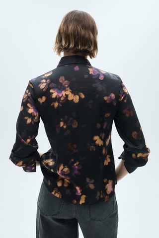 Chemise satinée imprimée - Violet
