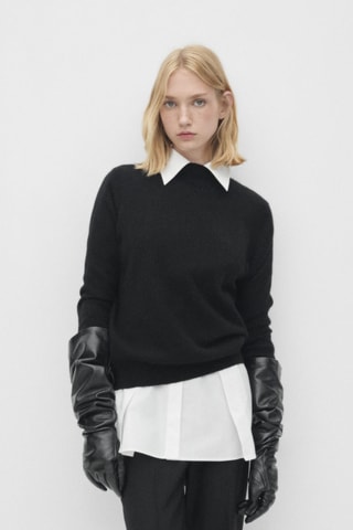 Pull-over 100 % cachemire col montant - Noir