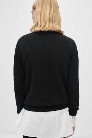 Pull-over 100 % cachemire col montant - Noir