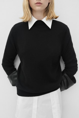 Pull-over 100 % cachemire col montant - Noir