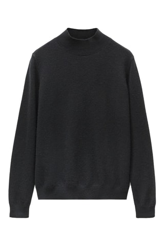 Pull-over 100 % cachemire col montant - Noir