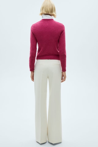 Pull-over maille manches longues - Fuchsia