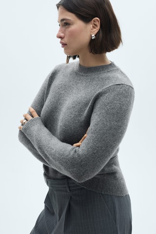 Pull-over maille manches longues - Gris
