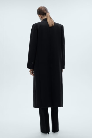 Manteau en laine à double boutonnage - Noir