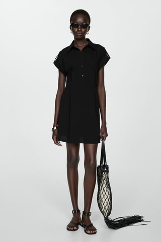 Robe chemisier courte - Noir