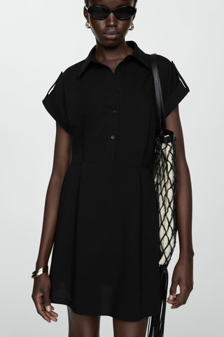 Robe chemisier courte - Noir