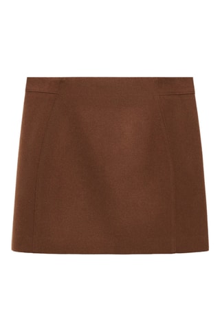 Korte Wollen Rok - Bruin