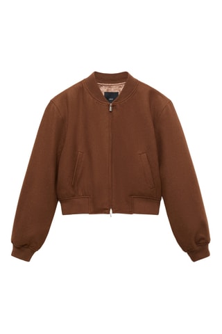 Veste bomber laine - Marron