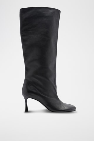 Bottes cuir bout rond - Noir