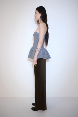 Pantalon droit velours côtelé - Kaki