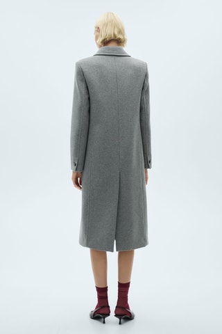 Manteau laine revers - Gris