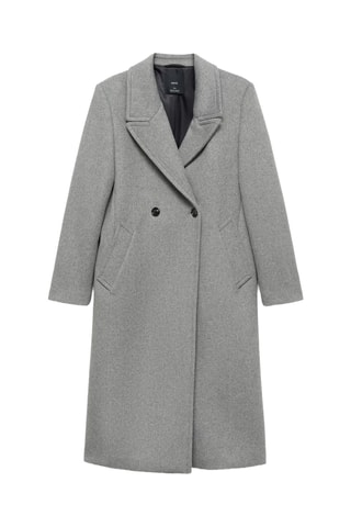 Manteau laine revers - Gris