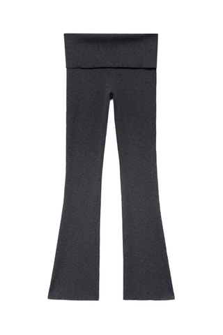 Pantalon maille taille retournée - Gris