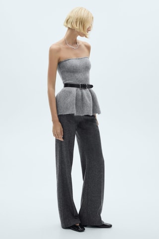 Top bustier péplum - Gris