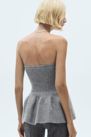 Top bustier péplum - Gris