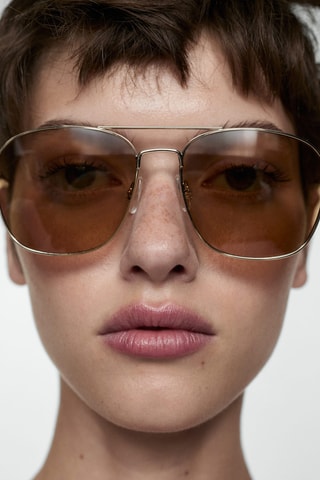 Lunettes de soleil monture métallique - Doré