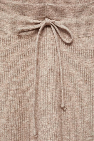 Pantalon maille côtelée fine - Sable