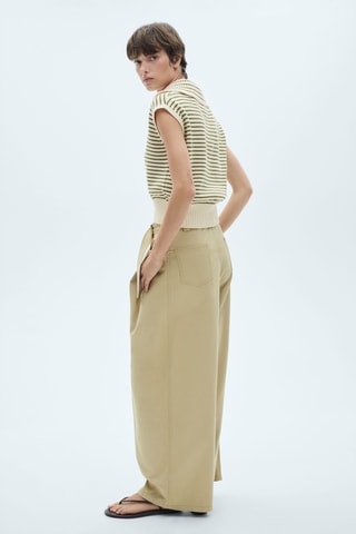 Gilet maille rayures - Ecru