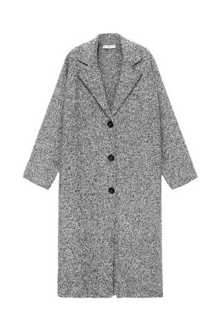Manteau coton maille chinée - Noir