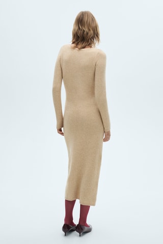 Robe midi maille - Marron