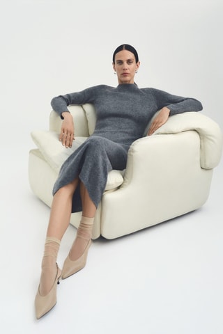 Robe midi maille - Gris