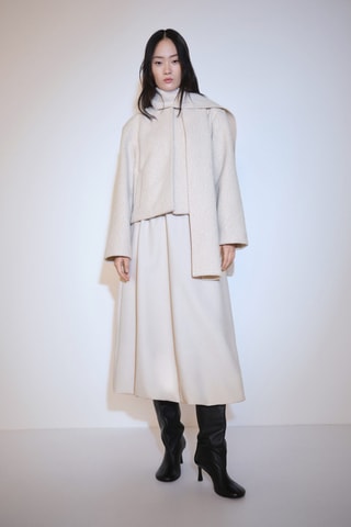 Veste poches écharpe - Beige