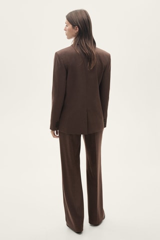 Blazer costume micro pied-de-poule - Marron
