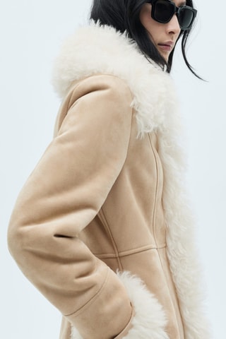 Manteau double face fausse fourrure - Beige