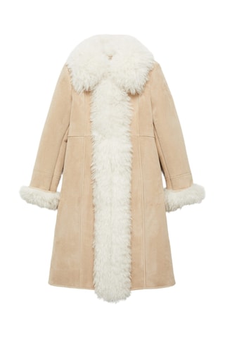 Manteau double face fausse fourrure - Beige
