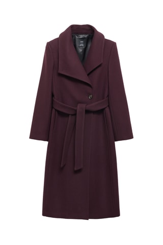 Manteau laine Manteco ceinture - Grenat