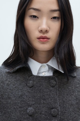 Veste maille double boutonnage - Gris