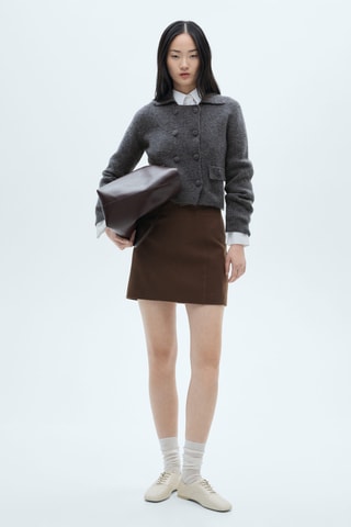 Veste maille double boutonnage - Gris