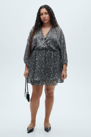 Robe volants en imprimé animal - Noir
