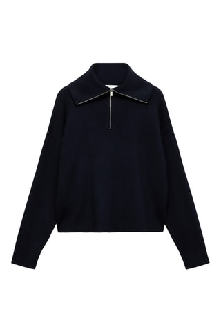 Pull-over col fermeture éclair - Bleu marine