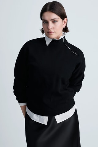 Pull-over col montant zip - Noir