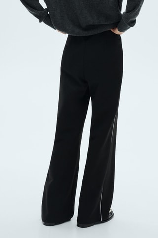 Pantalon maille rayure contrastante - Noir