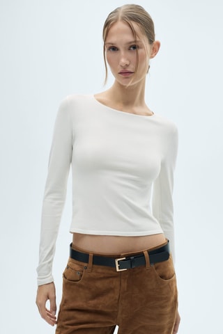 T-shirt jaspé - Ecru